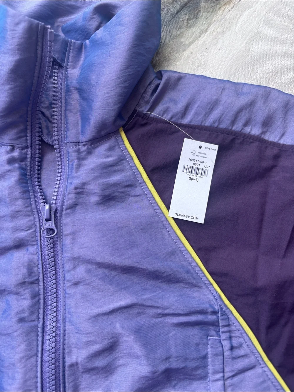Old Navy Lavender & Deep Purple 2pc Shorts/Jkt Active Set with Yellow Trim